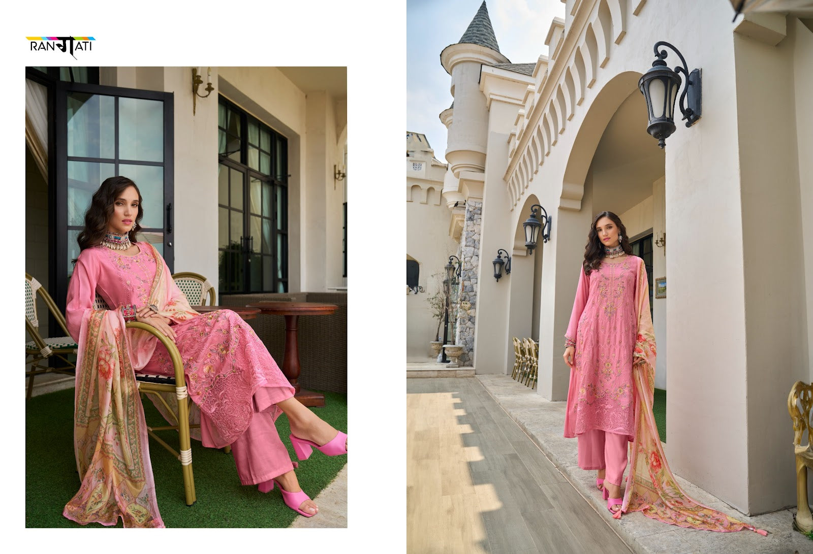 Mehnoor Rangati Prints Muslin Pant Style Suits Supplier Ahmedabad