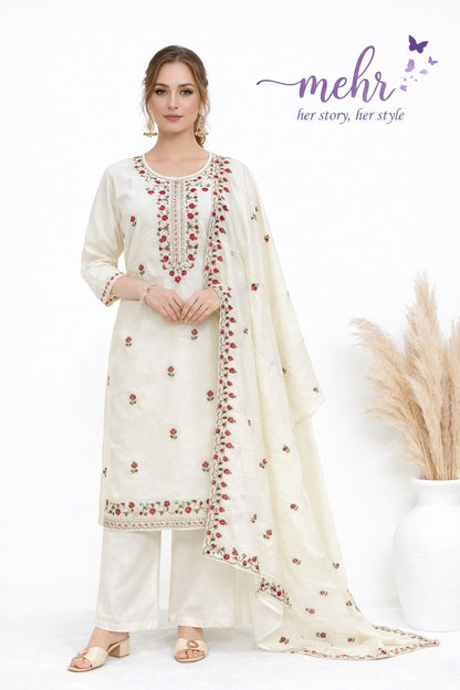 Mehr 0807 Hinaya Roman Silk Readymade Plazzo Style Suits Manufacturer Ahmedabad