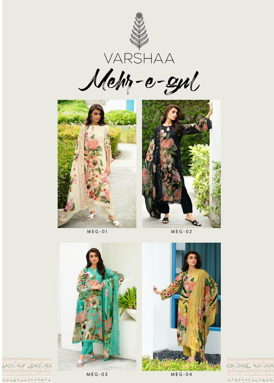 Mehr E Gul Varshaa Cotton Lawn Pant Style Suits Manufacturer