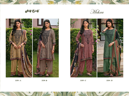 Mehra 3339 Jay Vijay Bemberg Silk Plazzo Style Suits Wholesale Rate