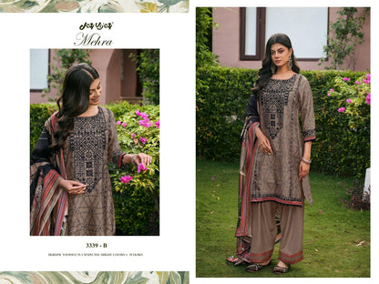Mehra 3339 Jay Vijay Bemberg Silk Plazzo Style Suits Wholesale Rate