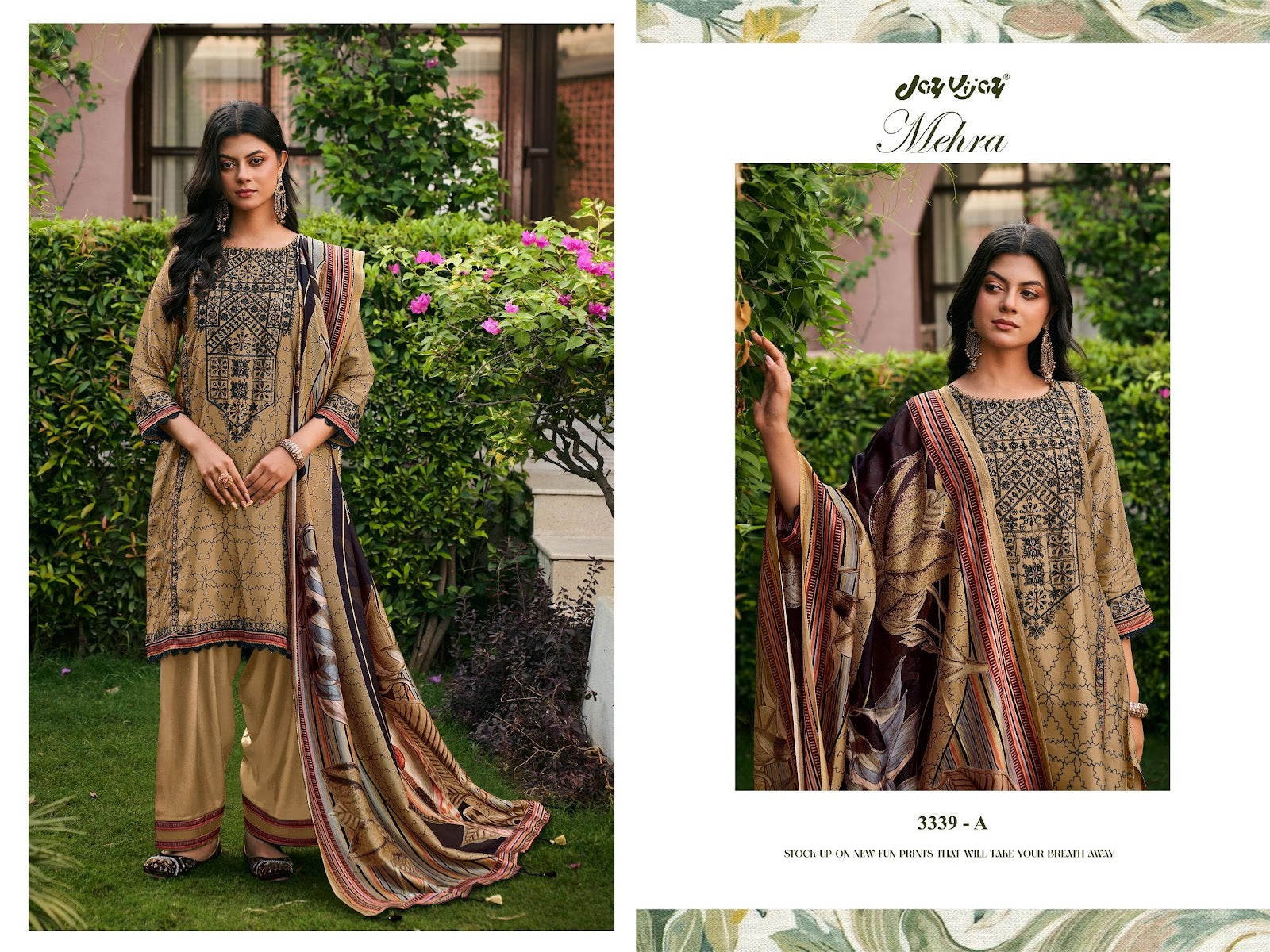 Mehra 3339 Jay Vijay Bemberg Silk Plazzo Style Suits Wholesale Rate