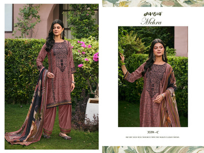 Mehra 3339 Jay Vijay Bemberg Silk Plazzo Style Suits Wholesale Rate