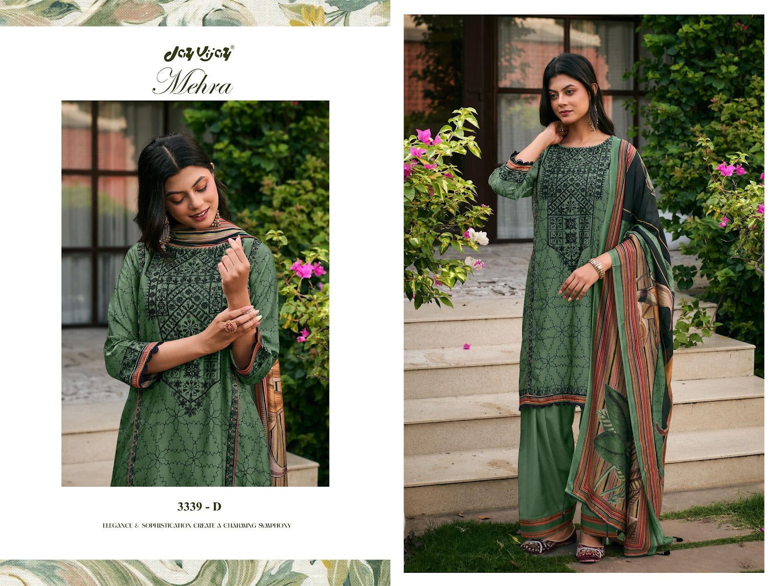 Mehra 3339 Jay Vijay Bemberg Silk Plazzo Style Suits Wholesale Rate