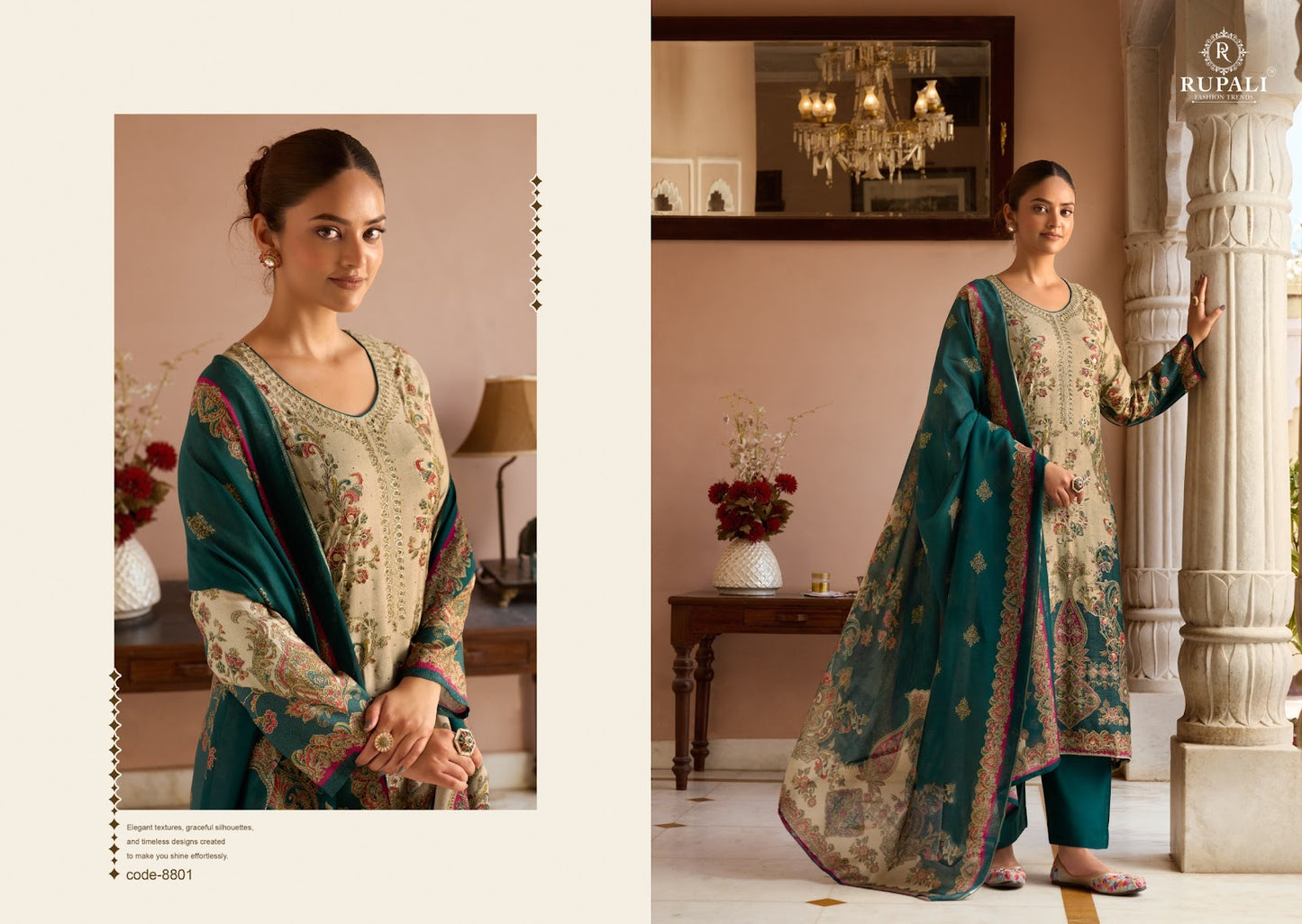 Mehra Rupali Viscose Muslin Pant Style Suits Exporter