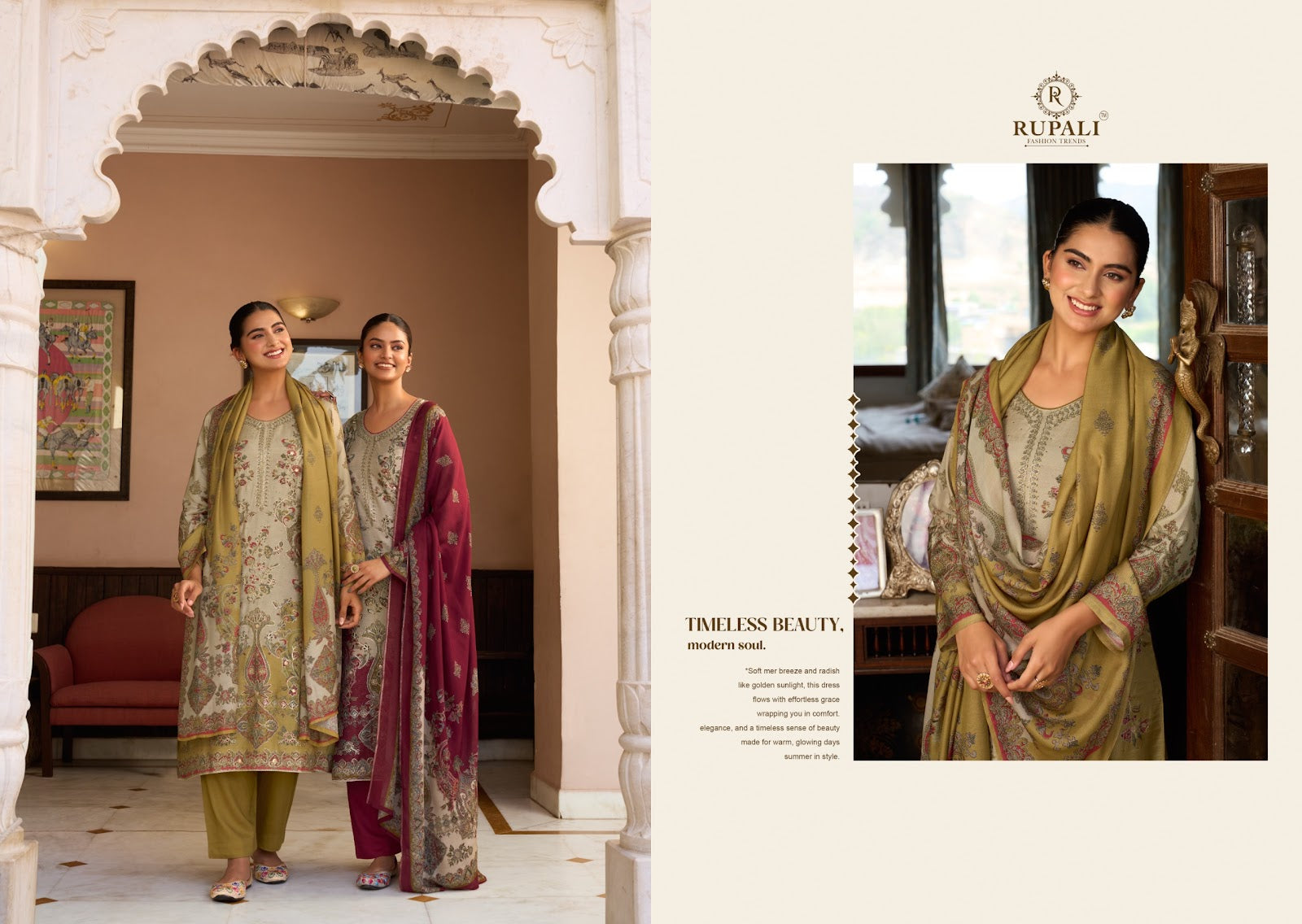 Mehra Rupali Viscose Muslin Pant Style Suits Exporter