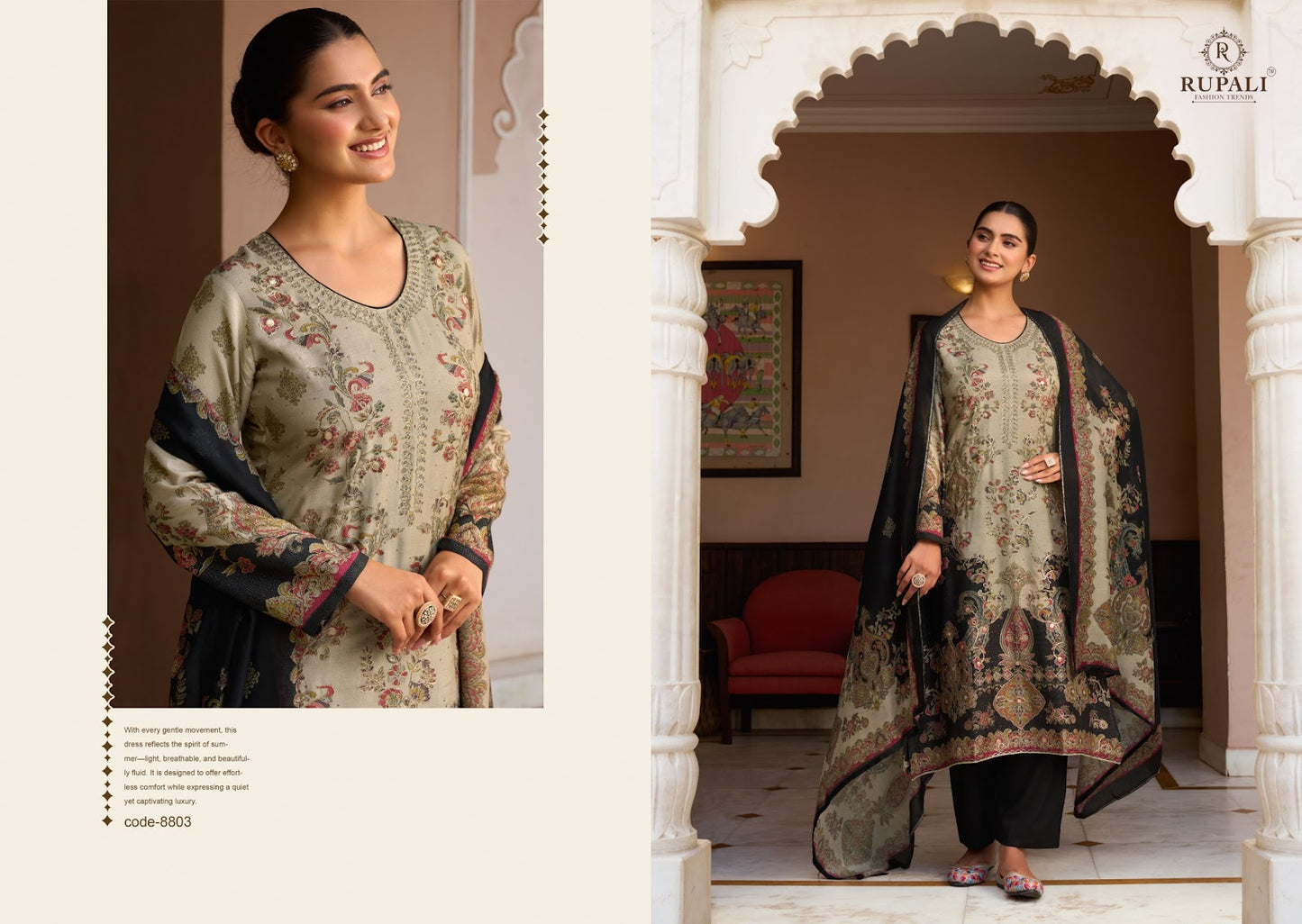 Mehra Rupali Viscose Muslin Pant Style Suits Exporter