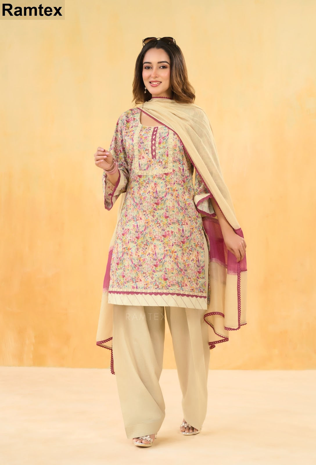 Mehraab Ramtex Cambric Cotton Pant Style Suits Exporter Ahmedabad