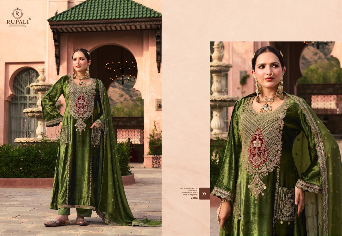 Mehraab Rupali Viscose Velvet Suits Wholesale Rate
