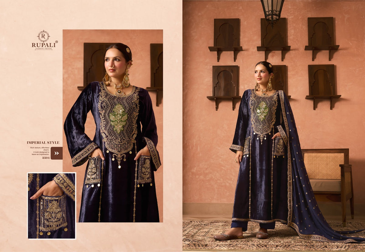 Mehraab Rupali Viscose Velvet Suits Wholesale Rate