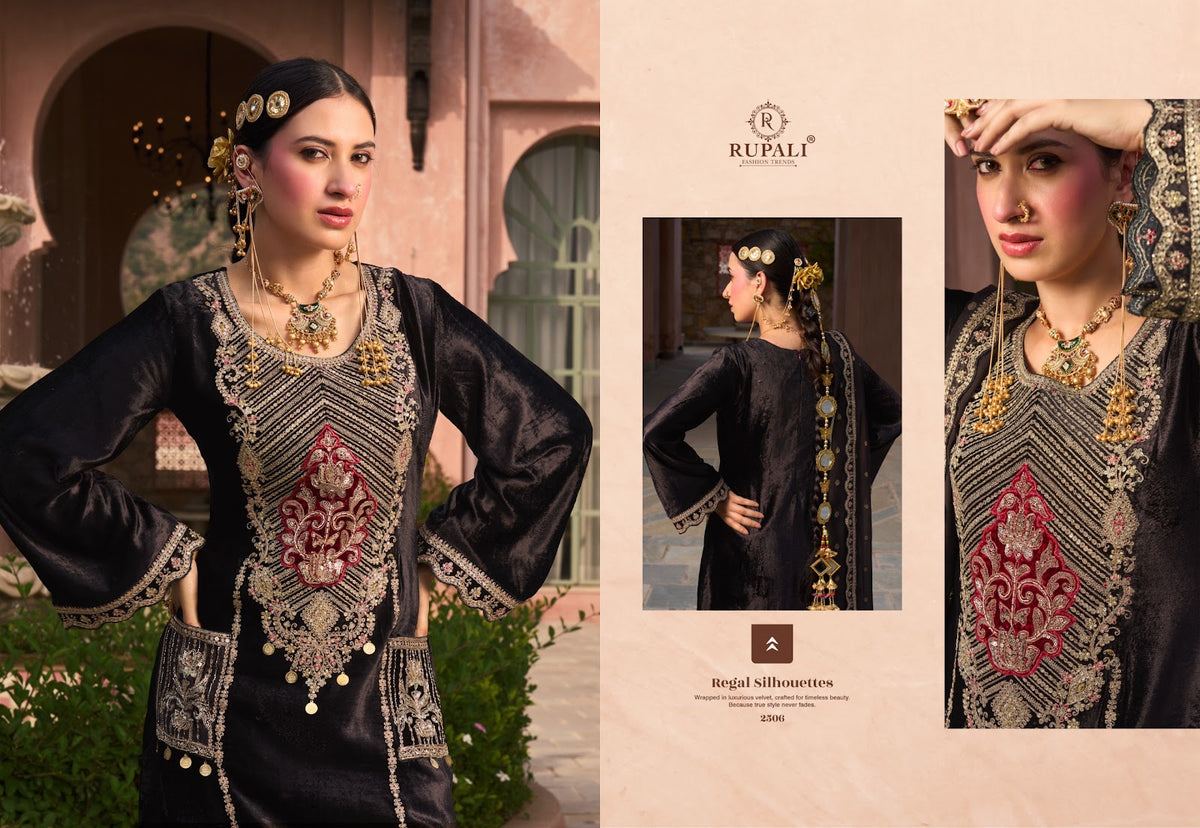 Mehraab Rupali Viscose Velvet Suits Wholesale Rate
