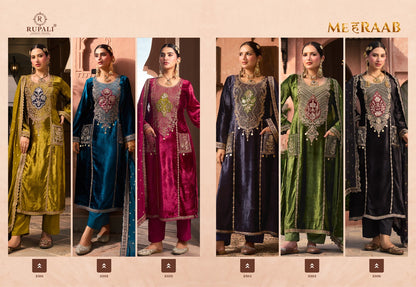 Mehraab Rupali Viscose Velvet Suits Wholesale Rate
