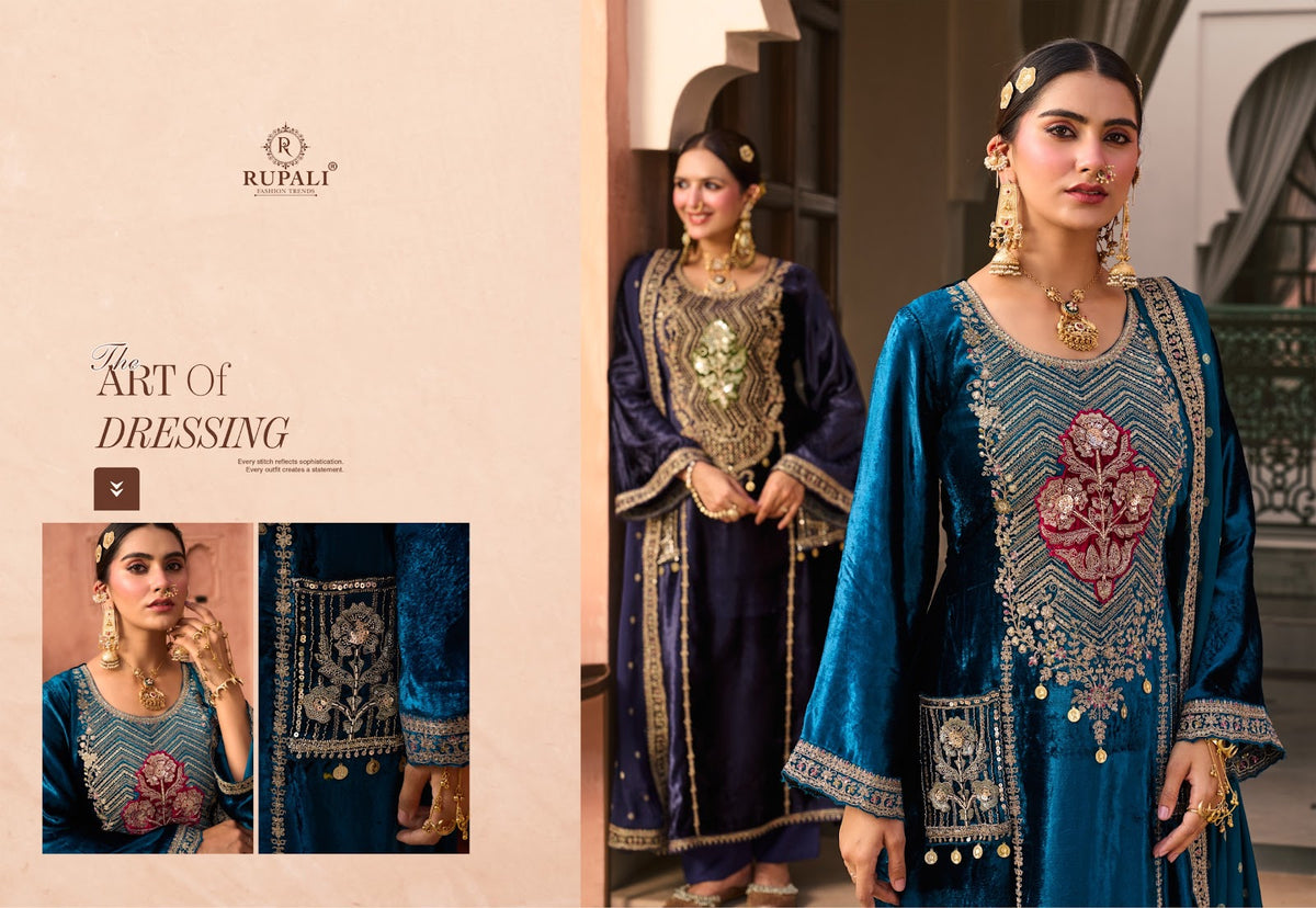 Mehraab Rupali Viscose Velvet Suits Wholesale Rate
