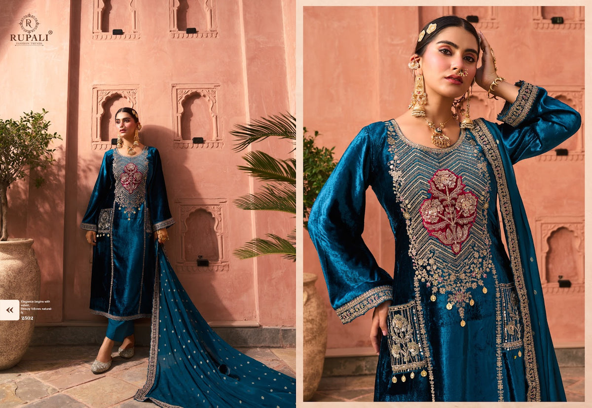 Mehraab Rupali Viscose Velvet Suits Wholesale Rate