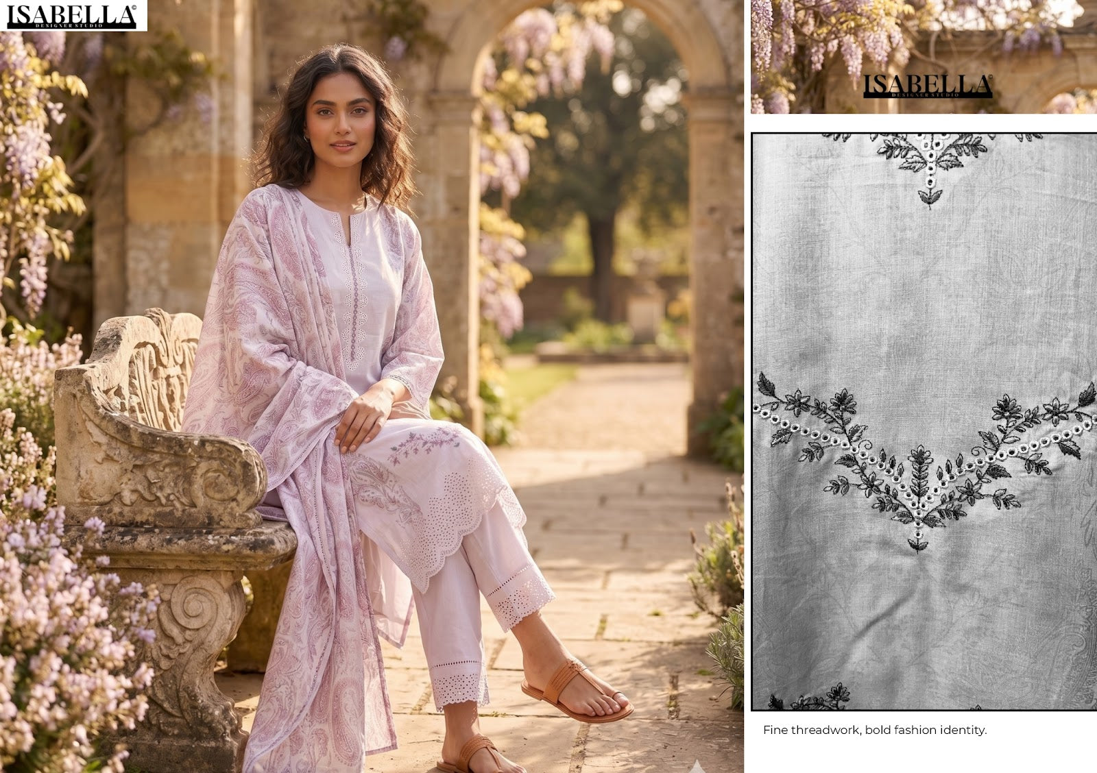 Mehraal Yes Fab Isabella Lawn Pakistani Salwar Suits Supplier India