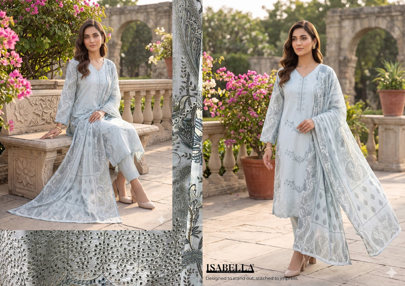 Mehraal Yes Fab Isabella Lawn Pakistani Salwar Suits Supplier India