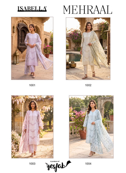Mehraal Yes Fab Isabella Lawn Pakistani Salwar Suits Supplier India
