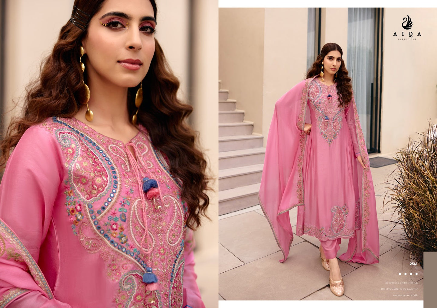 Mehraaz Aiqa Russian Silk Pant Style Suits Wholesaler India