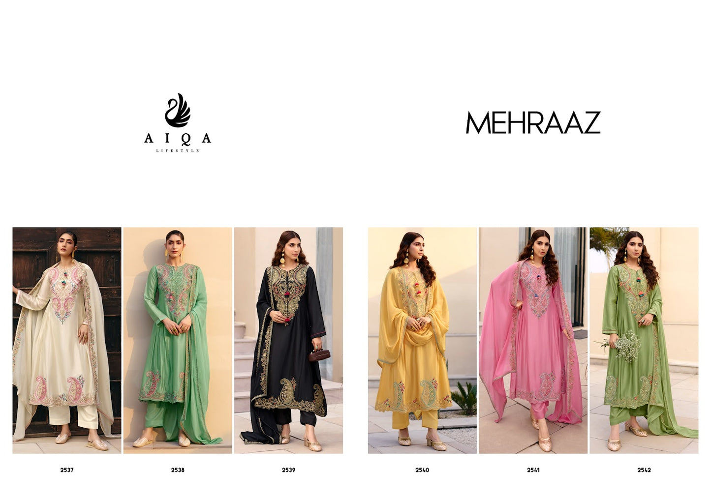 Mehraaz Aiqa Russian Silk Pant Style Suits Wholesaler India