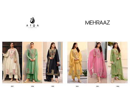Mehraaz Aiqa Russian Silk Pant Style Suits Wholesaler India