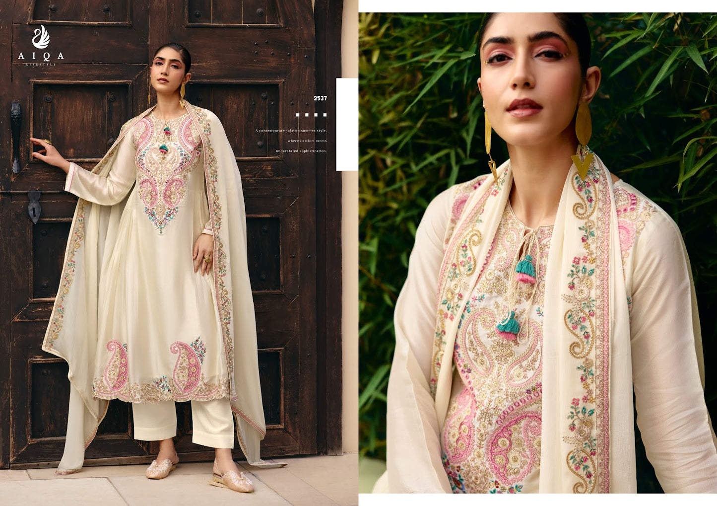 Mehraaz Aiqa Russian Silk Pant Style Suits Wholesaler India