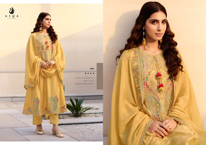 Mehraaz Aiqa Russian Silk Pant Style Suits Wholesaler India