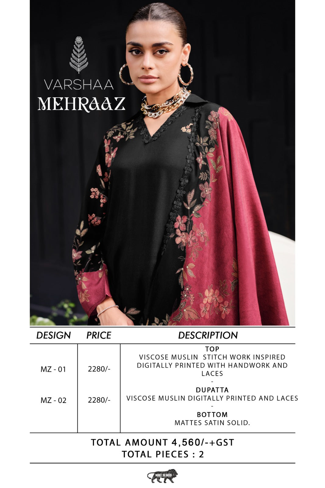 Mehraaz Varshaa Viscose Muslin Pakistani Salwar Suits Wholesaler Ahmedabad