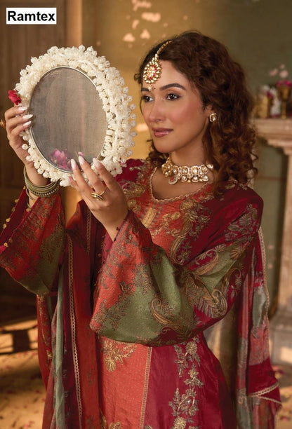 Mehram Ramtex Tussar Silk Plazzo Style Suits Exporter Ahmedabad