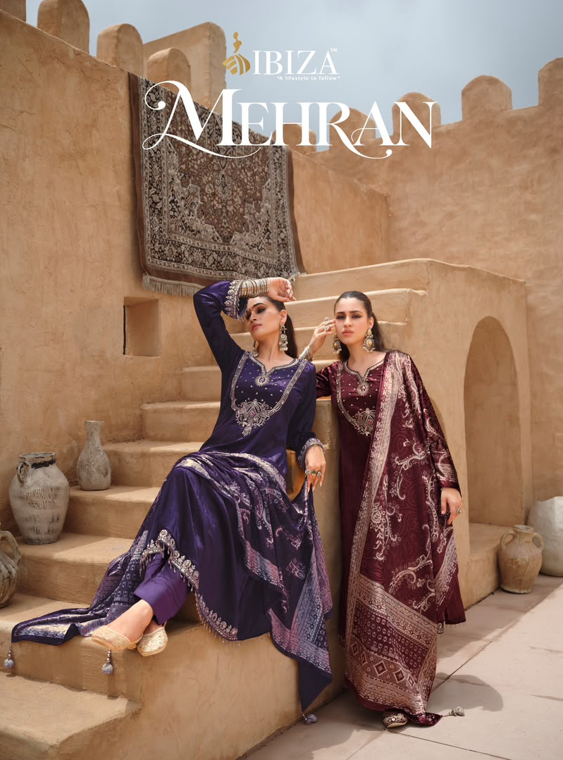 Mehran Ibiza Viscose Velvet Suits Supplier India