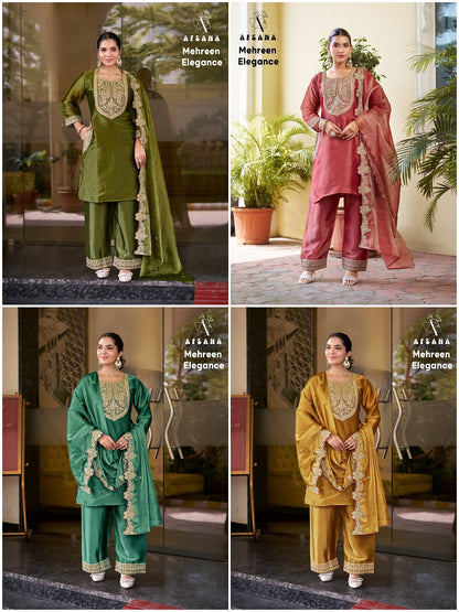 Mehreen Elegance Afsana Silk Pakistani Readymade Suits Wholesale Price