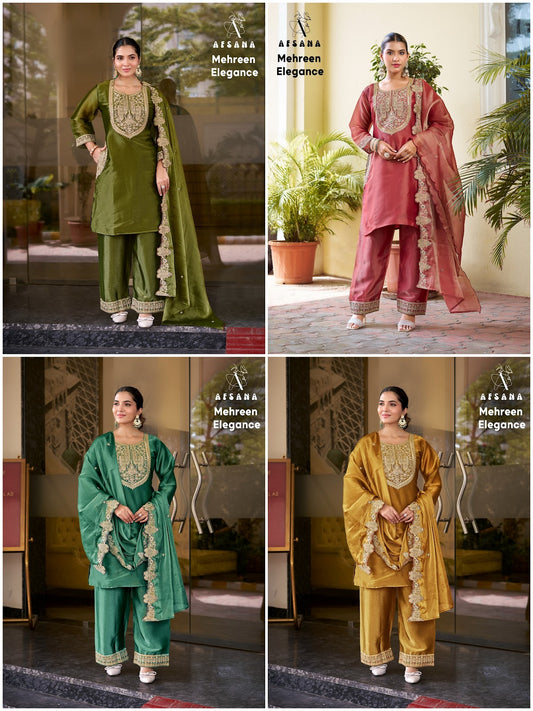Mehreen Elegance Afsana Silk Pakistani Readymade Suits Wholesale Price