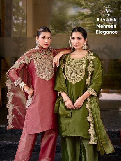 Mehreen Elegance Afsana Silk Pakistani Readymade Suits Wholesale Price