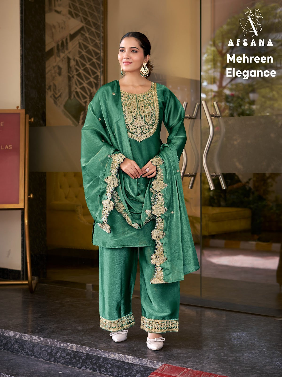 Mehreen Elegance Afsana Silk Pakistani Readymade Suits Wholesale Price