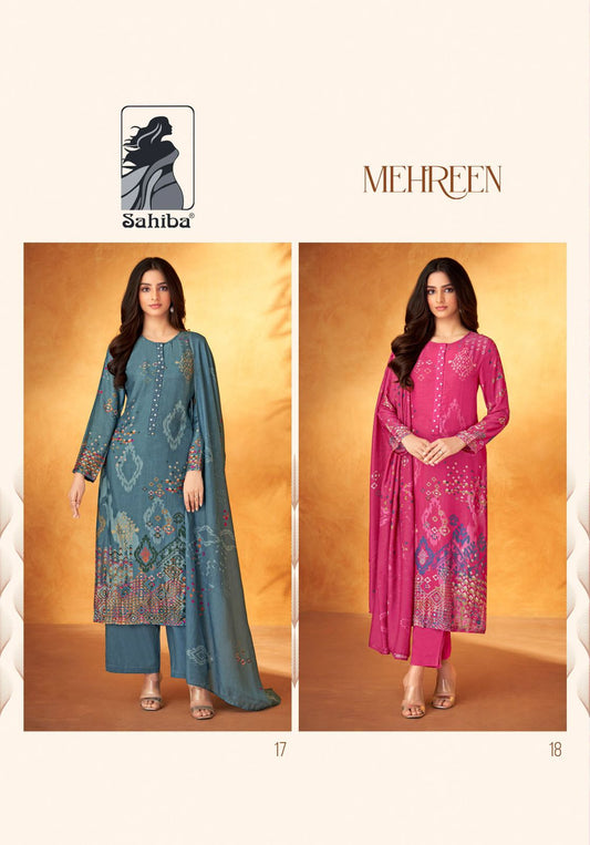 Mehreen Sahiba Muslin Silk Pant Style Suits Manufacturer Ahmedabad