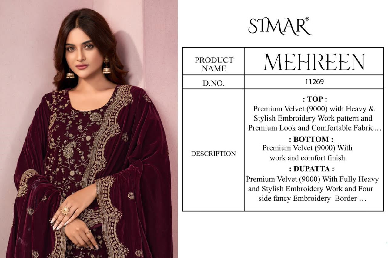 Mehreen Simar Velvet Suits Manufacturer