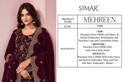 Mehreen Simar Velvet Suits Manufacturer