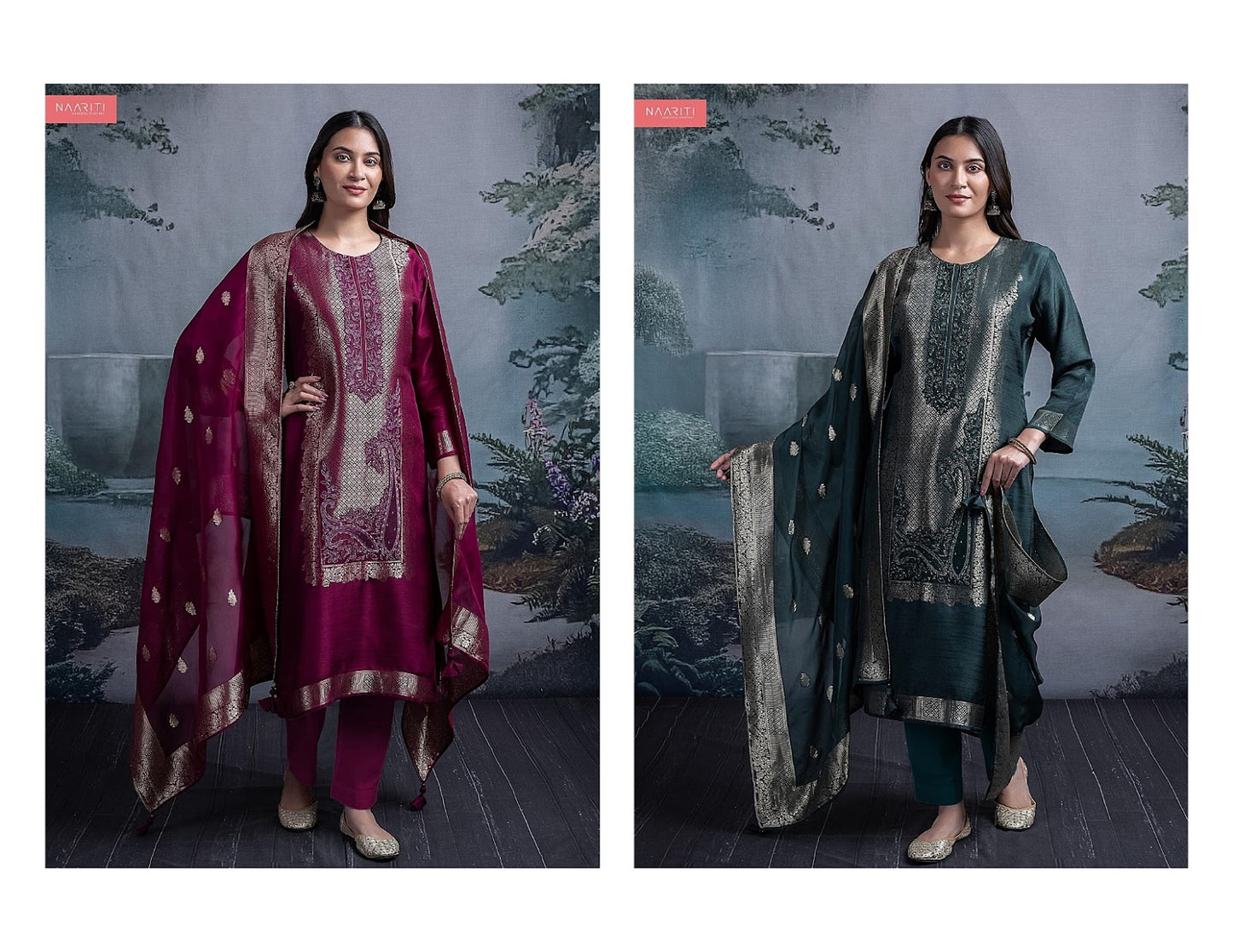 Mehri Naariti Jacquard Pant Style Suits Manufacturer Ahmedabad