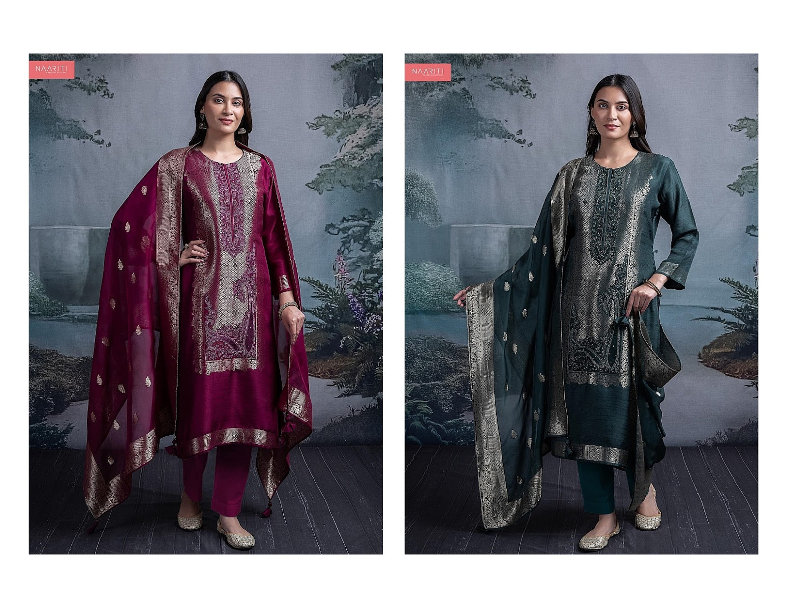 Mehri Naariti Jacquard Pant Style Suits Manufacturer Ahmedabad
