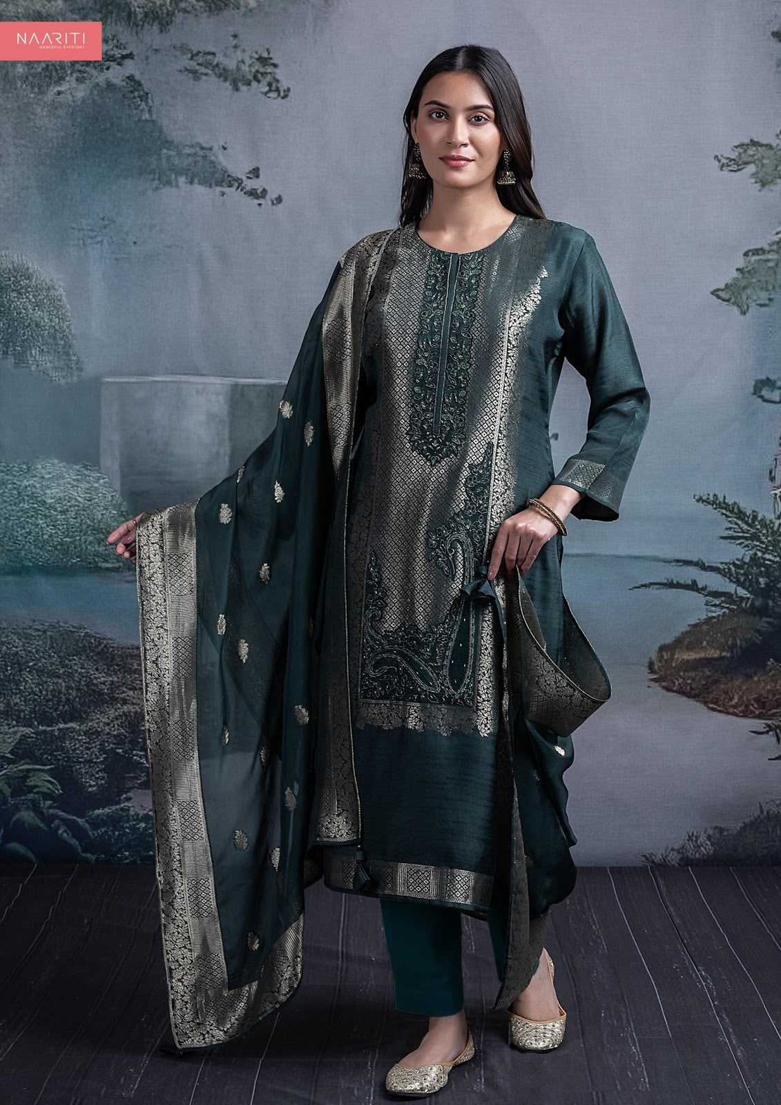 Mehri Naariti Jacquard Pant Style Suits Manufacturer Ahmedabad