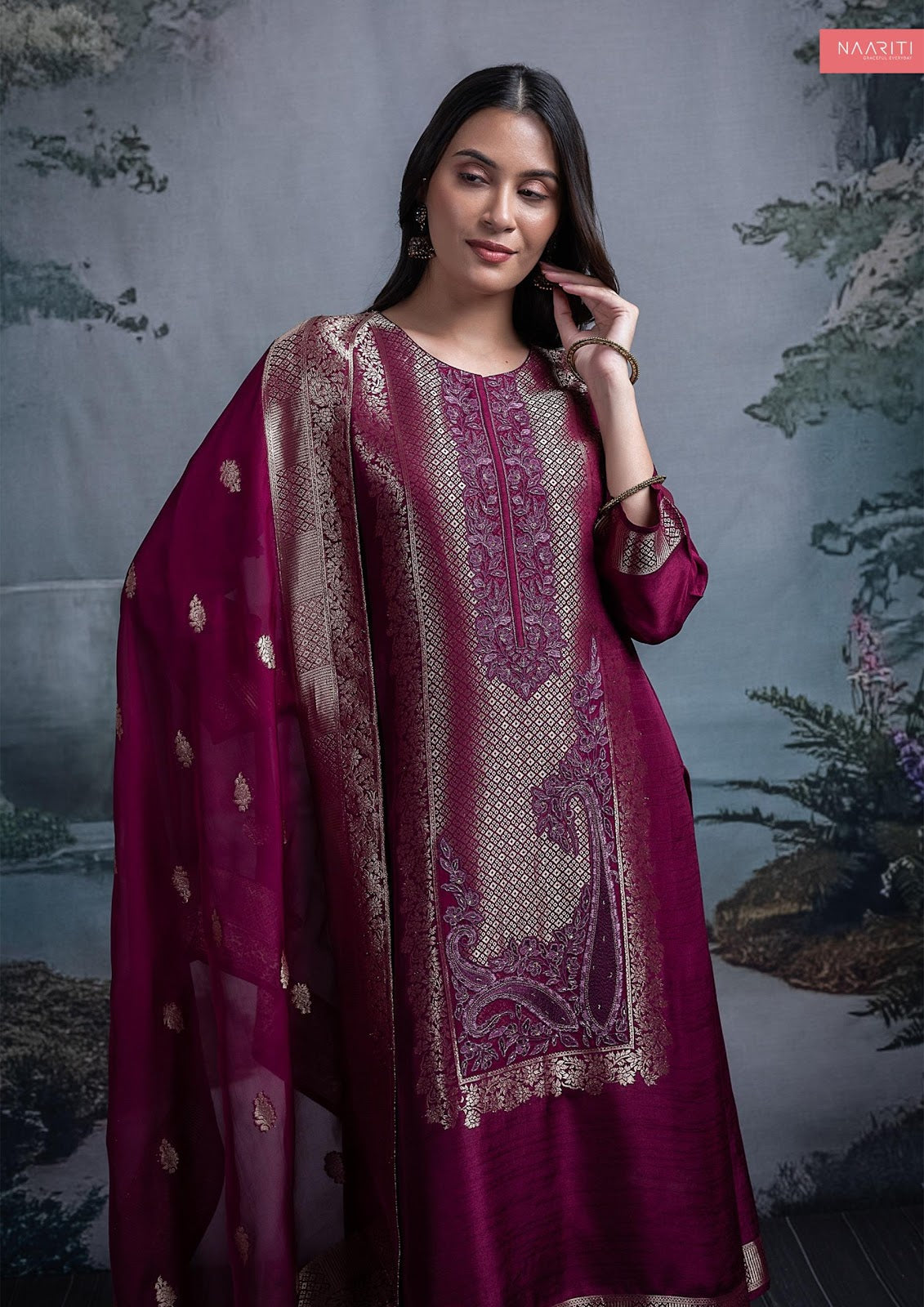 Mehri Naariti Jacquard Pant Style Suits Manufacturer Ahmedabad