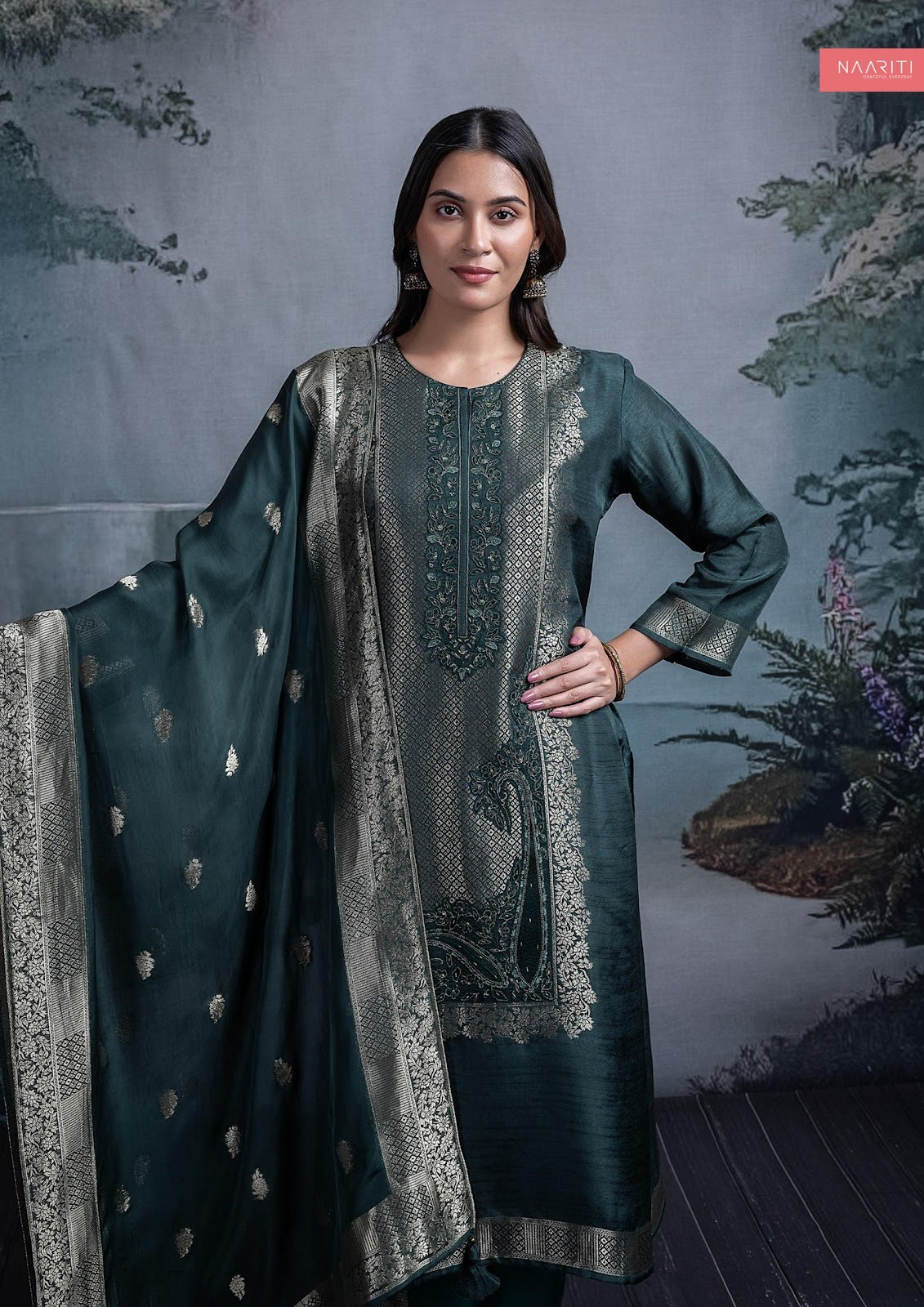 Mehri Naariti Jacquard Pant Style Suits Manufacturer Ahmedabad