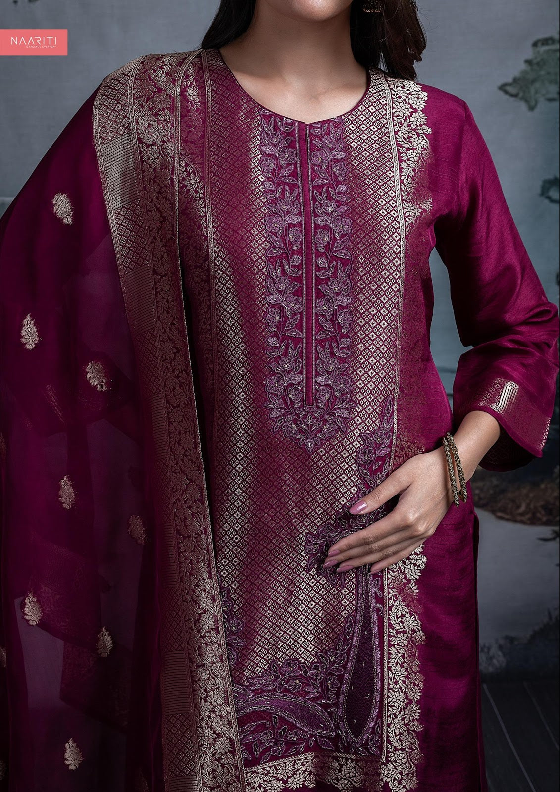 Mehri Naariti Jacquard Pant Style Suits Manufacturer Ahmedabad