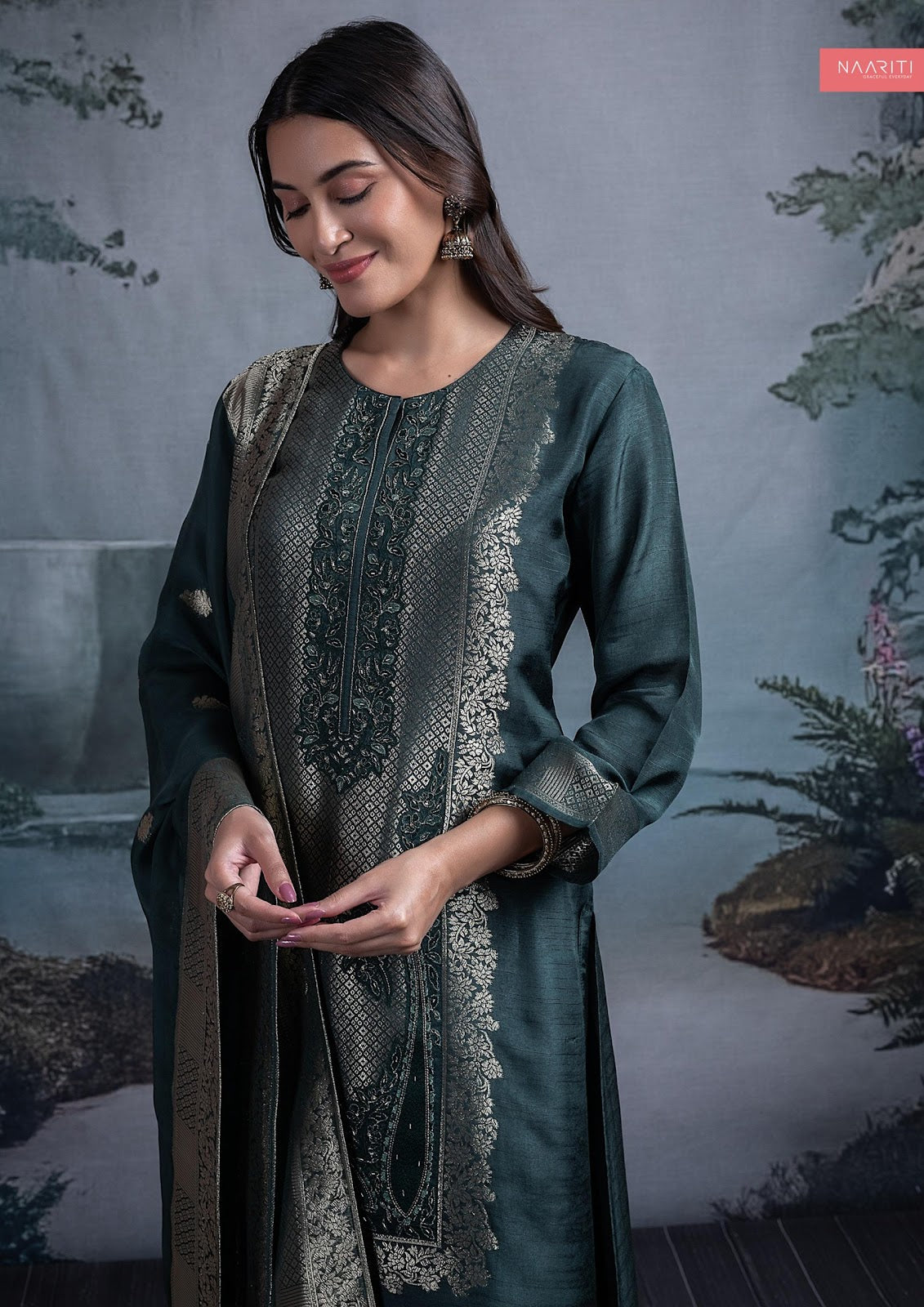 Mehri Naariti Jacquard Pant Style Suits Manufacturer Ahmedabad