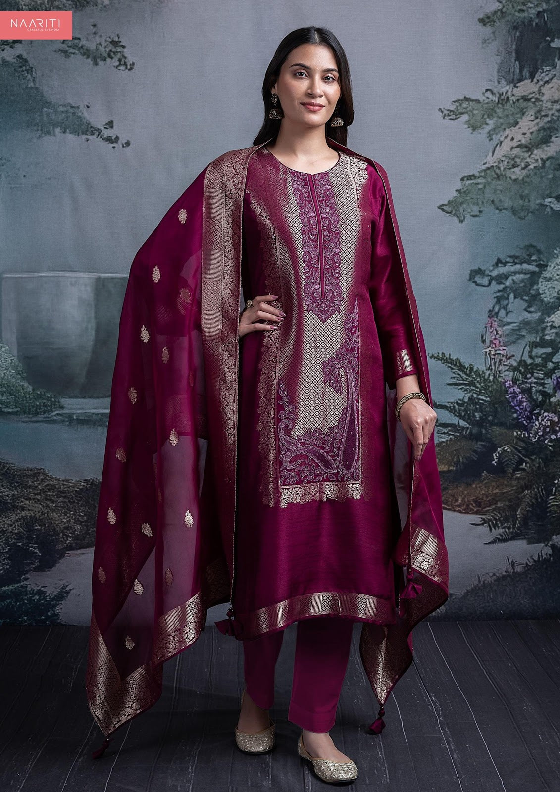 Mehri Naariti Jacquard Pant Style Suits Manufacturer Ahmedabad