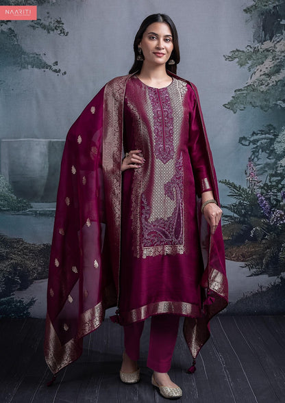 Mehri Naariti Jacquard Pant Style Suits Manufacturer Ahmedabad