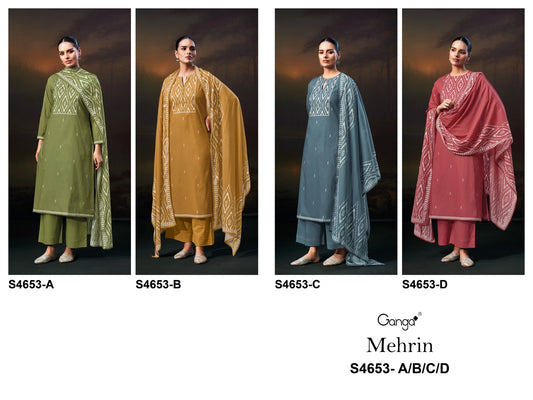 Mehrin 4653 Ganga Cotton Pant Style Suits Manufacturer