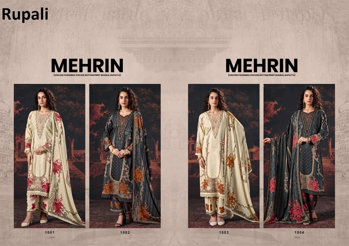 Mehrin Rupali Viscose Pashmina Suits Wholesaler