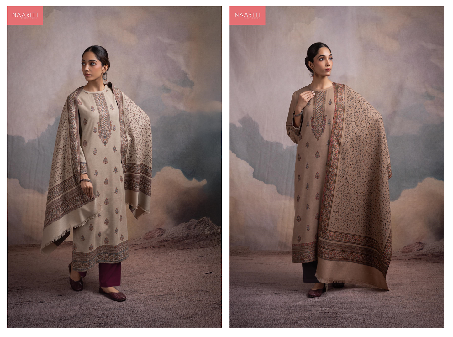 Mehroz Naariti Woven Jacquard Pashmina Suits Wholesale Price