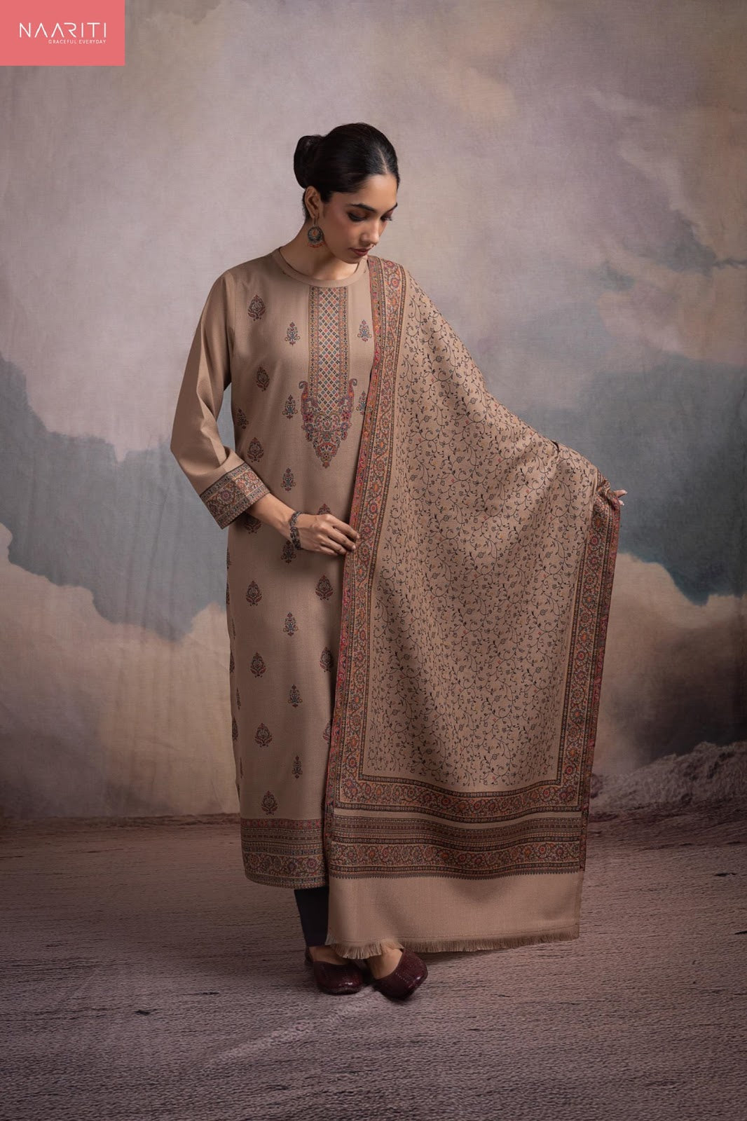 Mehroz Naariti Woven Jacquard Pashmina Suits Wholesale Price