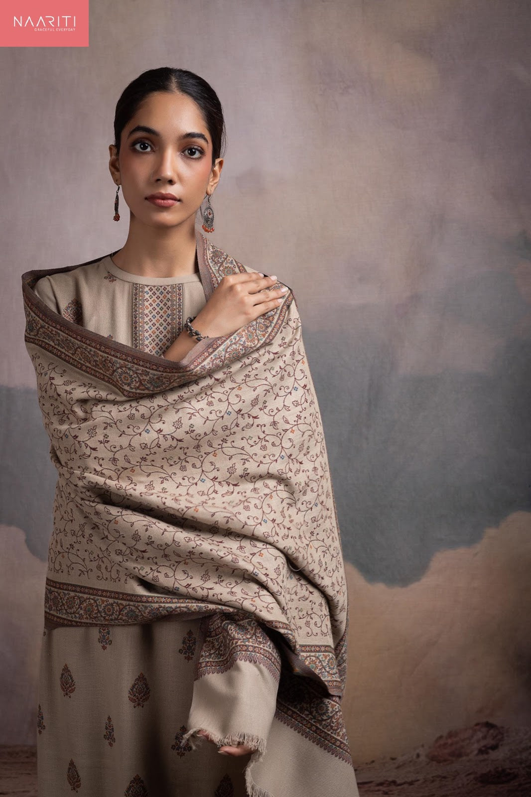 Mehroz Naariti Woven Jacquard Pashmina Suits Wholesale Price